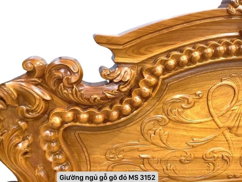 Giường gỗ gỏ đỏ cao cấp