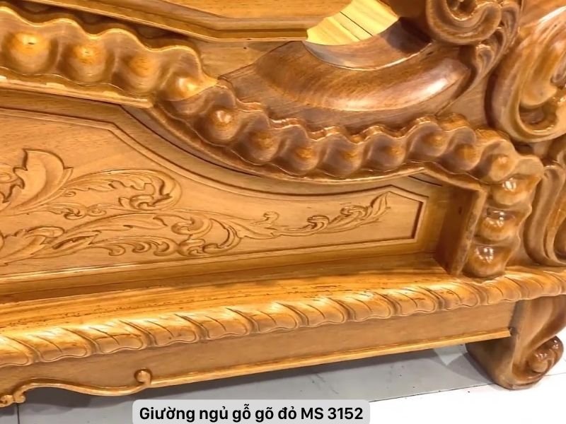 Giường gỗ gỏ đỏ cao cấp