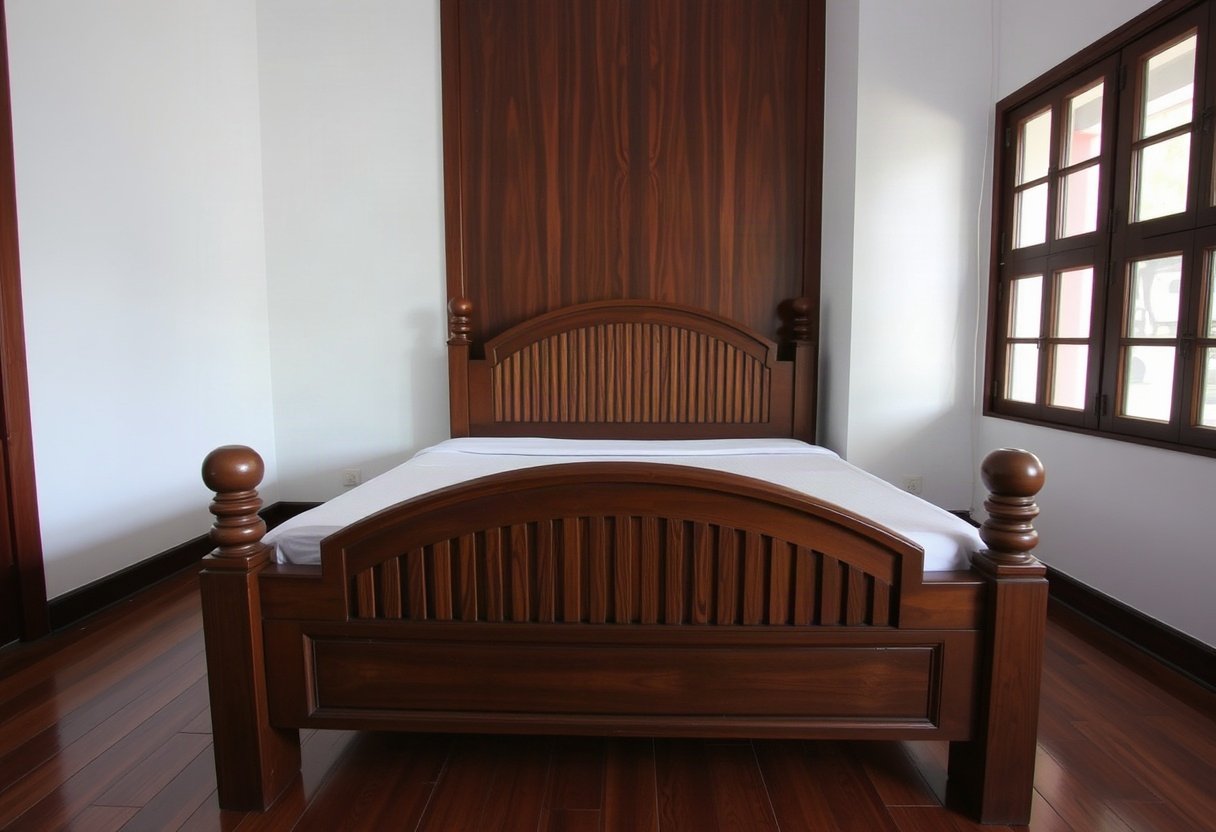Giường gỗ được bảo quản đẹp như mới