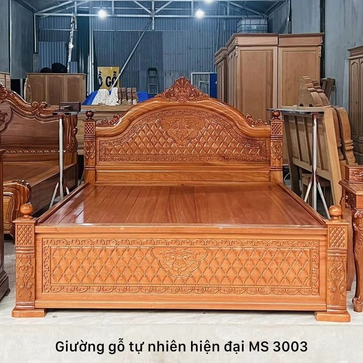 Giường gỗ tự nhiên bền bỉ Giường gỗ tự nhiên bền bỉ
