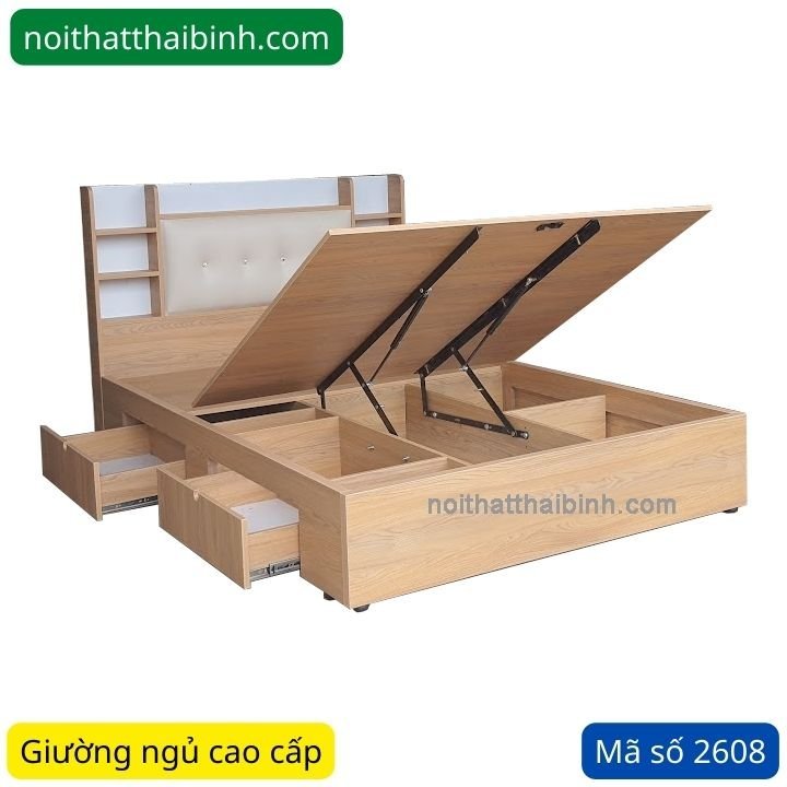 Giường ngủ vạt nâng cao MS 2608