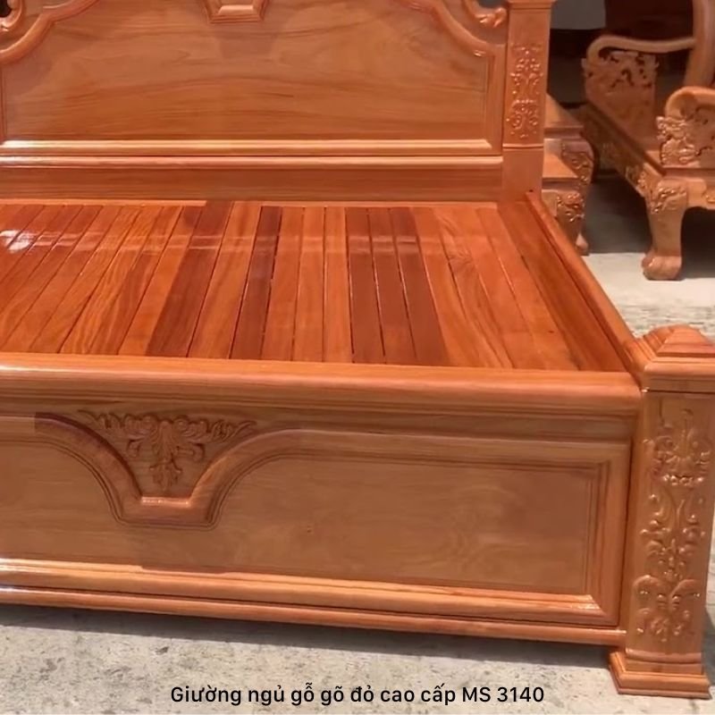 Giường gỗ gõ đỏ cao cấp MS 3140