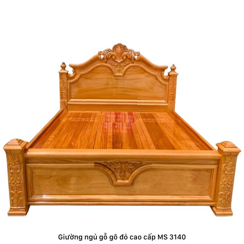 Giường gỗ gõ đỏ cao cấp MS 3140