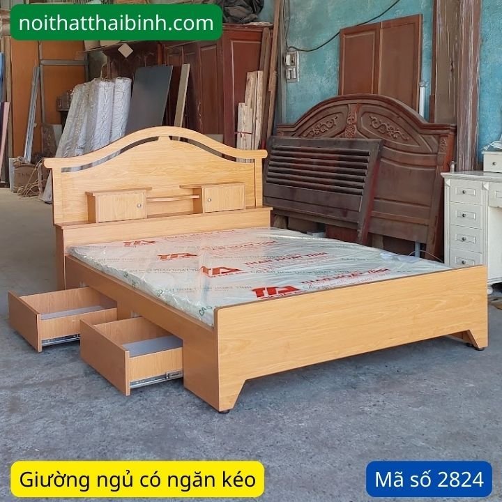 Giường ngủ 1m8 hiện đại có ngăn kéo đẹp
