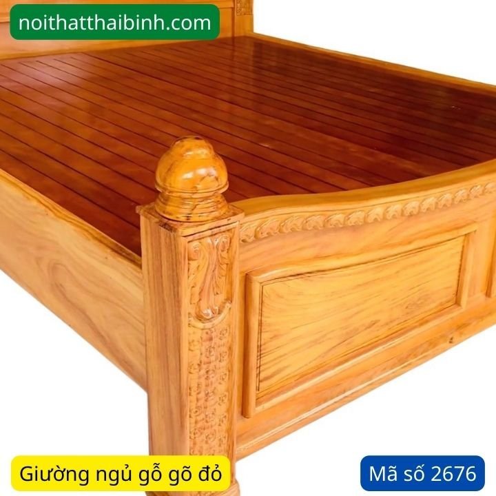 Giường ngủ gỗ gõ đỏ Giường ngủ gỗ gõ đỏ