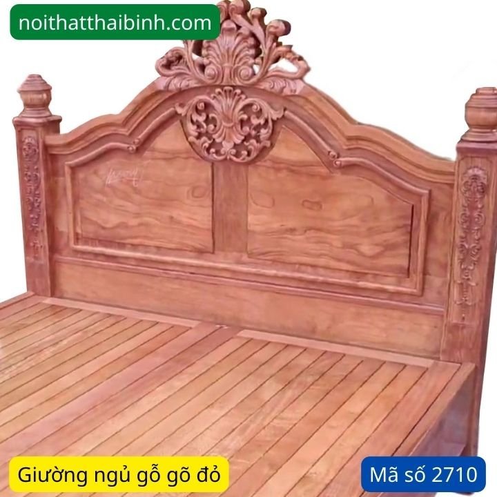 Giường gỗ gõ đỏ đẹp Giường gỗ gõ đỏ đẹp