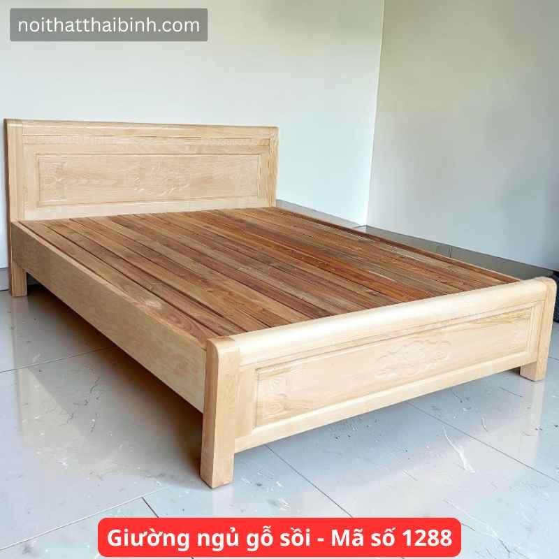 Giường ngủ gỗ sồi tự nhiên