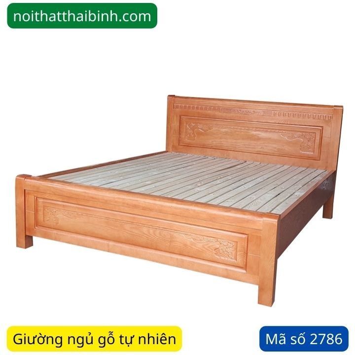 Nơi bán giường gỗ xoan đào tự nhiên Giường gỗ xoan đào tự nhiên MS 2786 - mẫu thực tế tại xưởng