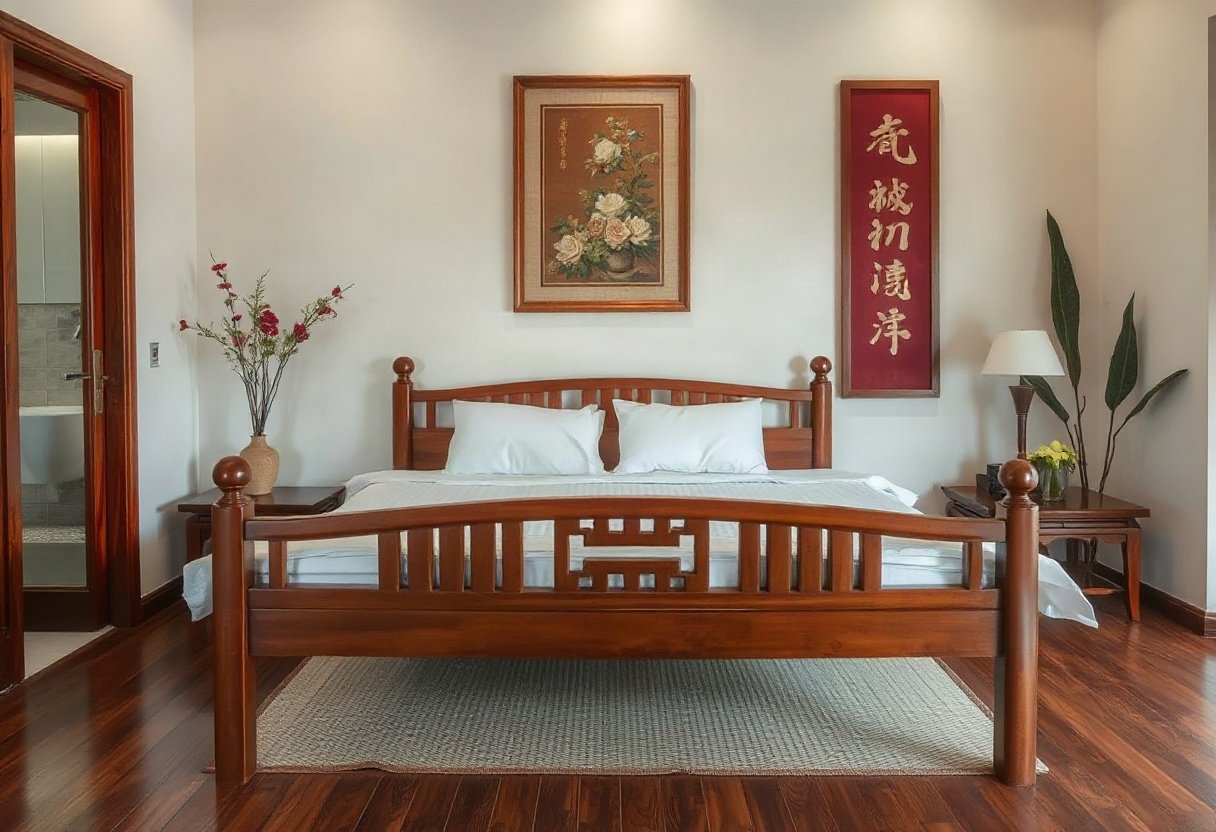 Giường ngủ phù hợp phong thủy trong phòng ngủ