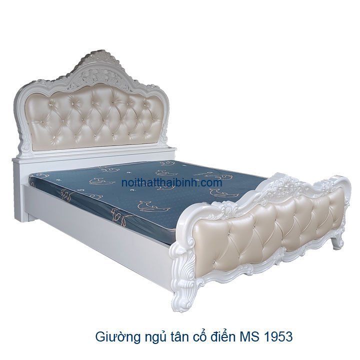 Giường ngủ tân cổ điển MS 1953 - góc nghiêng