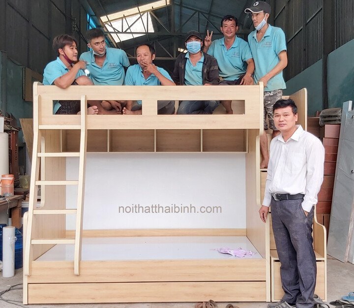 Giường tầng cao cấp MS 1495 - nhìn tổng thể