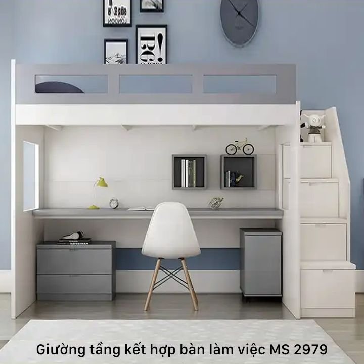 Giường tầng kết hợp bàn làm việc Giường tầng kết hợp bàn làm việc