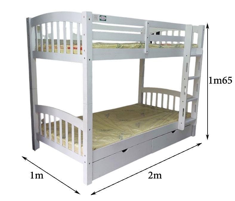 Giường tầng gỗ tự nhiên đẹp cho bé trai gái