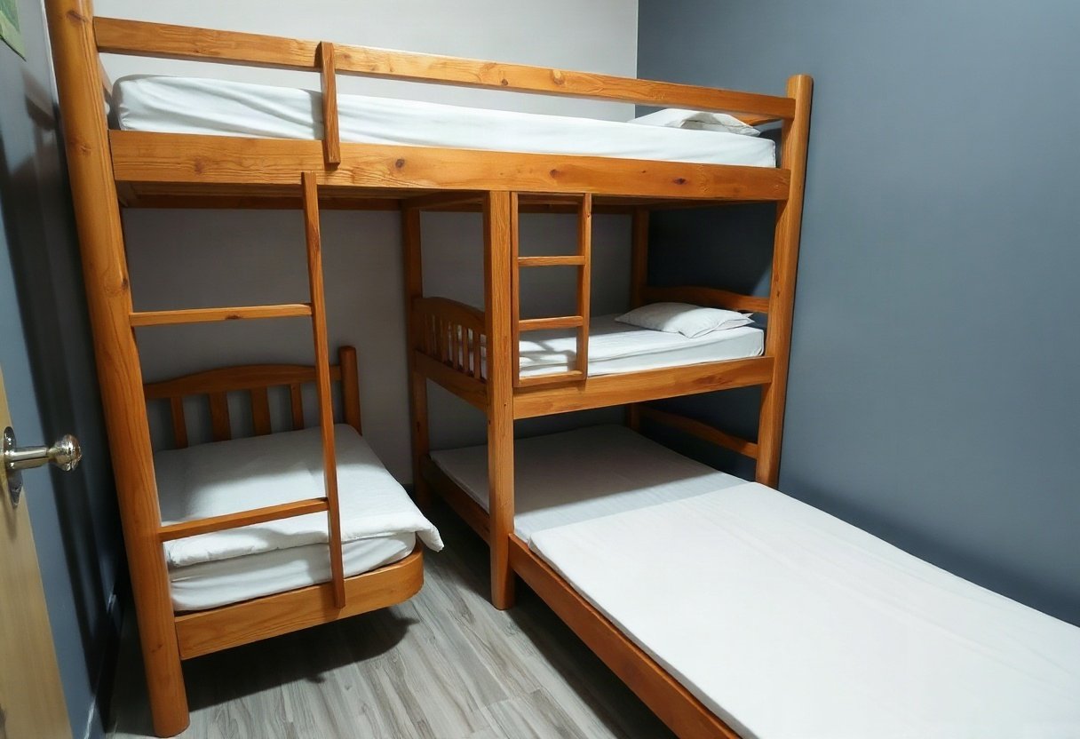 Giường tầng gỗ tiết kiệm không gian