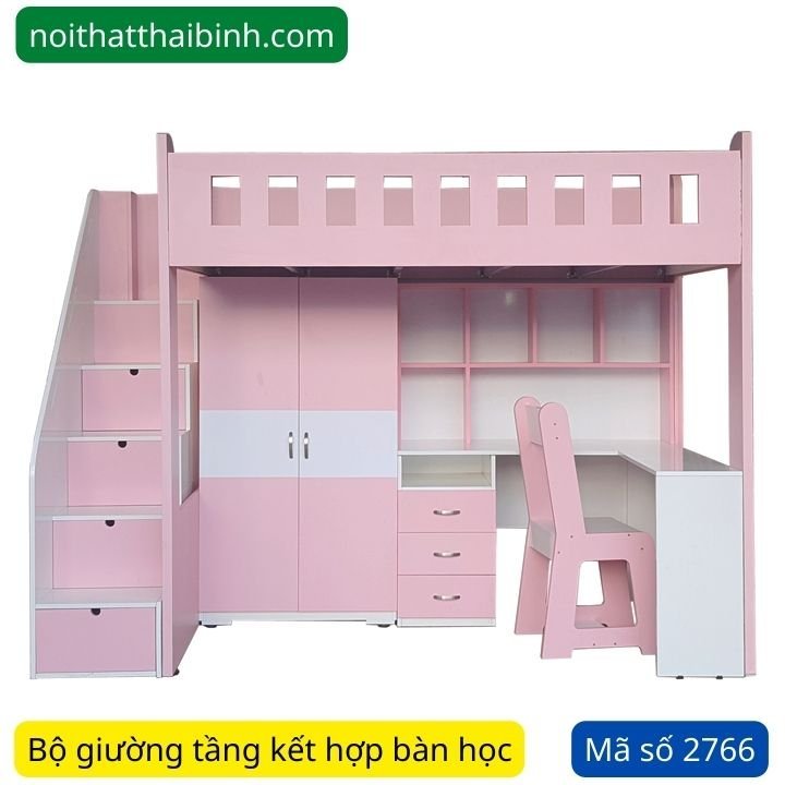 Giường tầng kết hợp bàn học trẻ em
