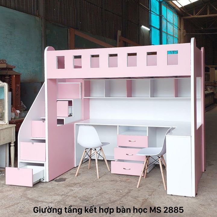 Giường tầng kết hợp bàn học trẻ em