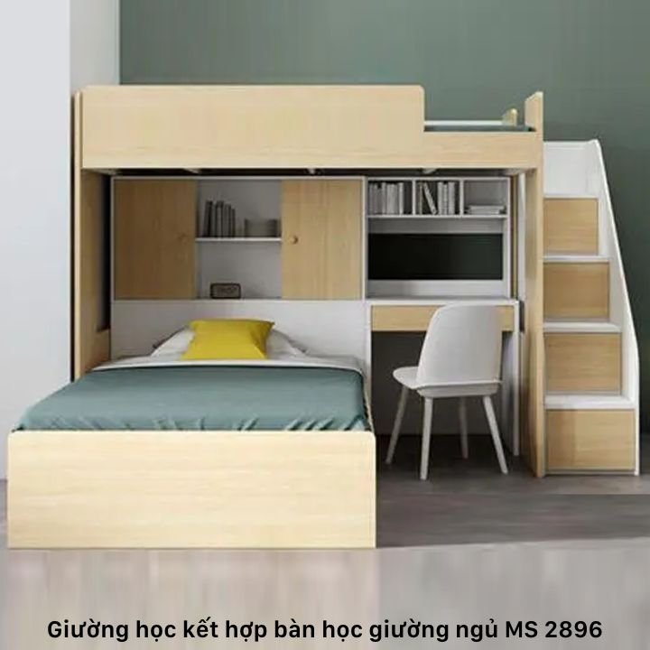 Giường tầng kết hợp bàn học giường ngủ MS 2906