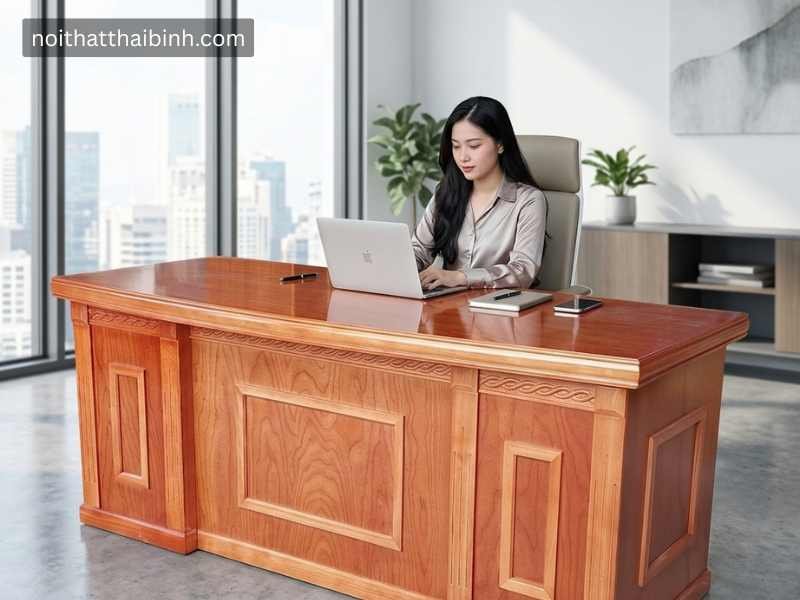 Hướng Đặt Bàn Làm Việc Gỗ Gõ Đỏ Hợp Tuổi Giám Đốc