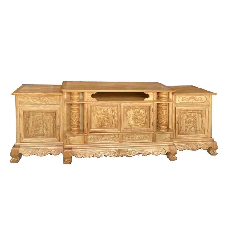 Kệ tivi gỗ gõ đỏ tự nhiên MS 2820