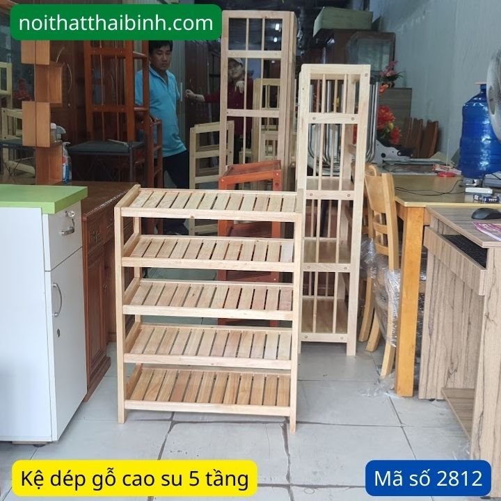 Kệ Dép Gỗ 5 Tầng