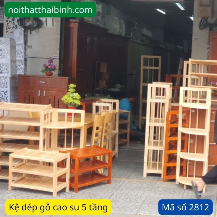 Kệ Giày Dép Gỗ 5 Tầng