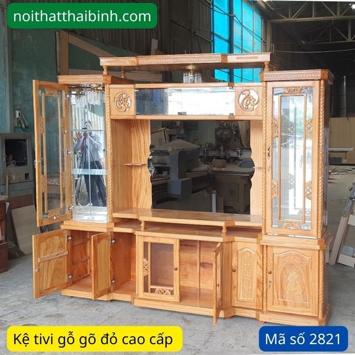 Kệ tivi gỗ gõ đỏ