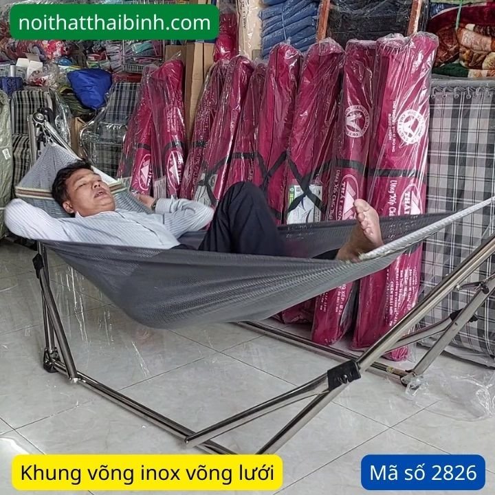 Bộ Võng Xếp Inox Phi 32 Siêu Bền