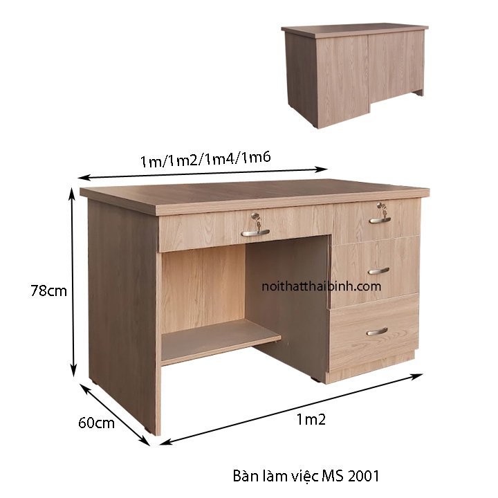 Bàn Văn Phòng Đẹp MS 2001 - 2 Kích Thước, Giao Ngay TPHCM