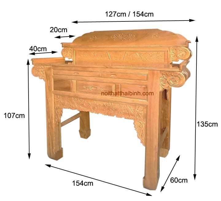 Bàn thờ gỗ gõ đỏ MS 1180