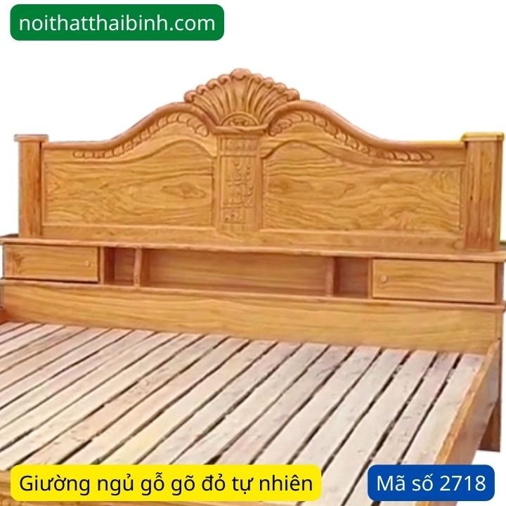 Giường ngủ gỗ gõ đỏ đẹp