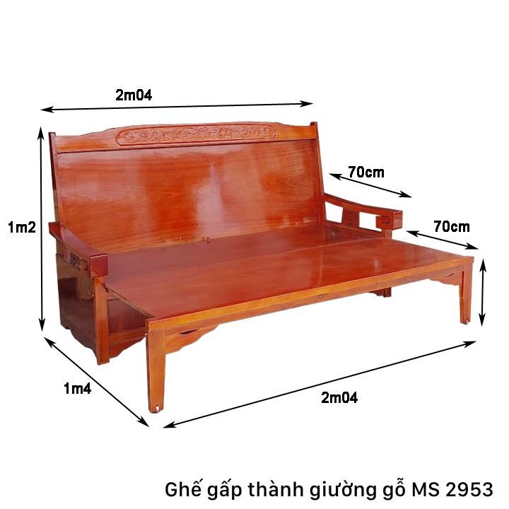 Kích thước ghế gấp thành giường