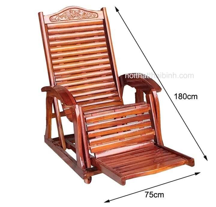 Ghế gỗ thư giãn MS 1123 - góc nghiêng