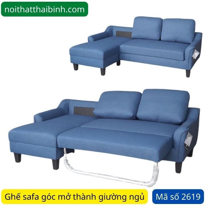 Nơi bán ghế sofa mở ra thành giường ngủ Ghế sofa mở ra thành giường ngủ MS 2619 - mẫu thực tế tại xưởng