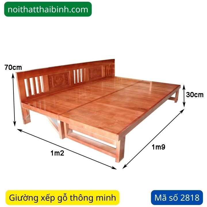 Giường gấp gỗ tự nhiên MS 2818 | GIAO HỎA TỐC TPHCM