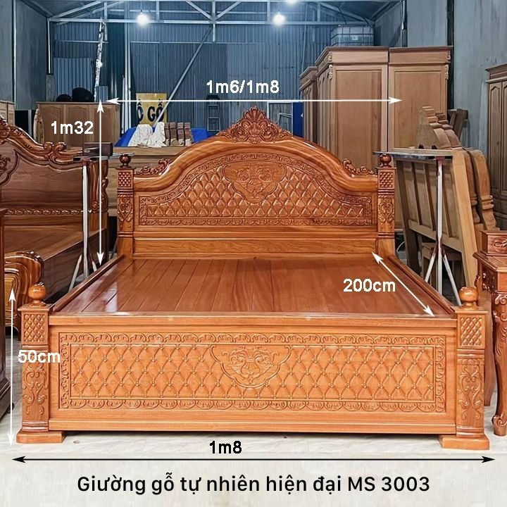 Kích thước giường gỗ tự nhiên hiện đại Kích thước giường gỗ tự nhiên hiện đại