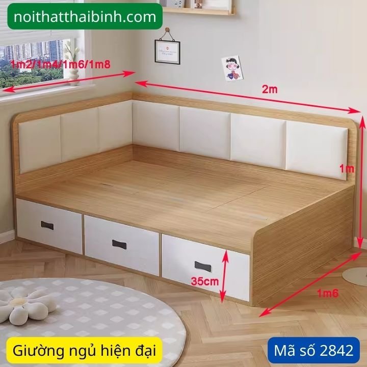 Kích thước giường ngủ có hộc để đồ