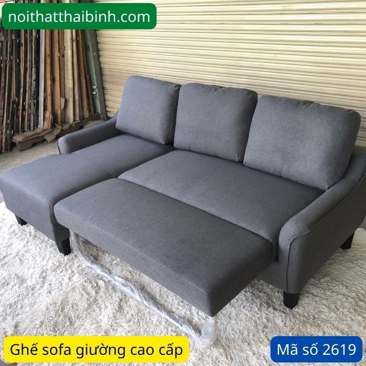 Ghế sofa mở ra thành giường ngủ MS 2619 - kỹ thuật đóng mộng chắc chắn