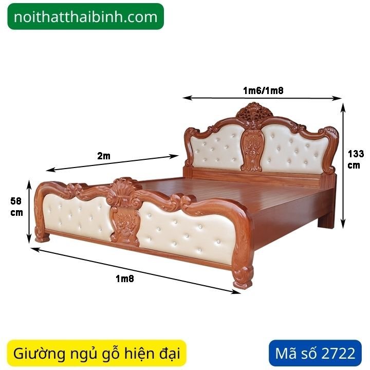 Kích thước giường ngủ gỗ hiện đại