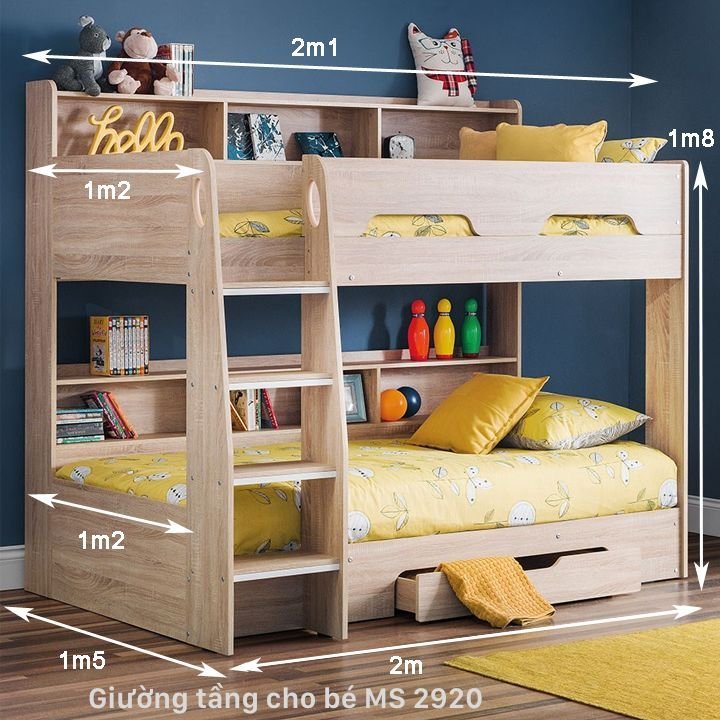 Kích thước mẫu giường tầng đẹp
