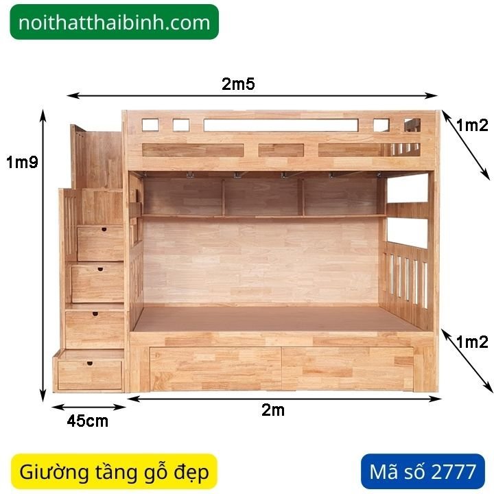 Kích thước giường 2 tầng gỗ