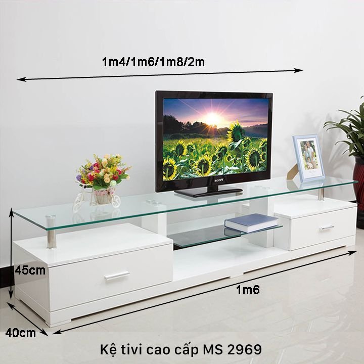 Kích thước kệ tivi phòng khách cao cấp