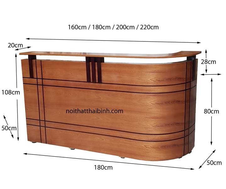 Quầy tiếp tân dài 1m8 MS 9923