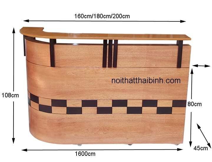 Quầy tiếp tân MS 9985 - chi tiết vân gỗ tự nhiên