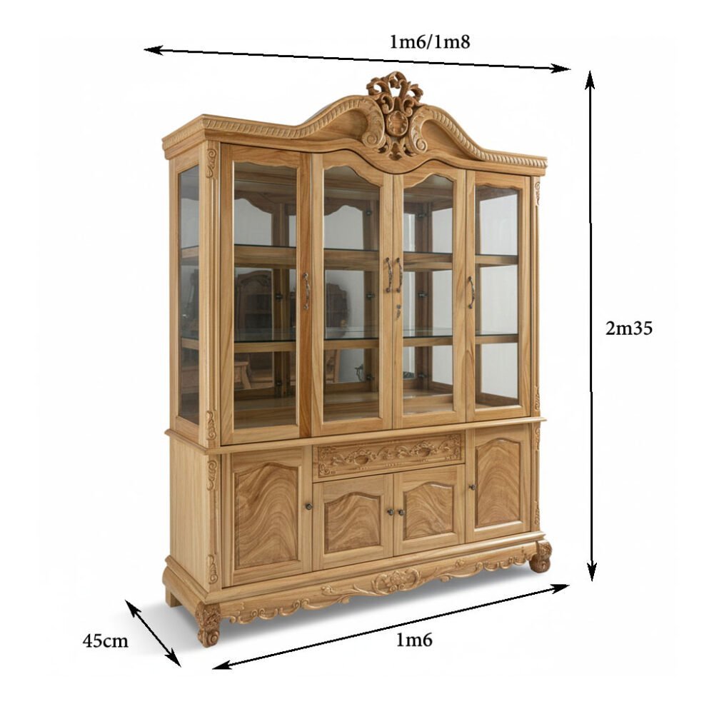 Tủ rượu gỗ gõ đỏ tự nhiên MS 3316 - chi tiết vân gỗ tự nhiên