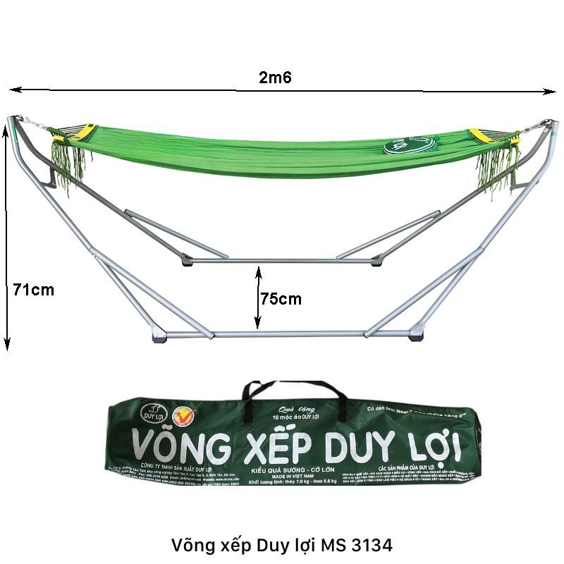 Võng xếp Duy lợi cỡ lớn MS 3134 | GIAO HỎA TỐC TPHCM