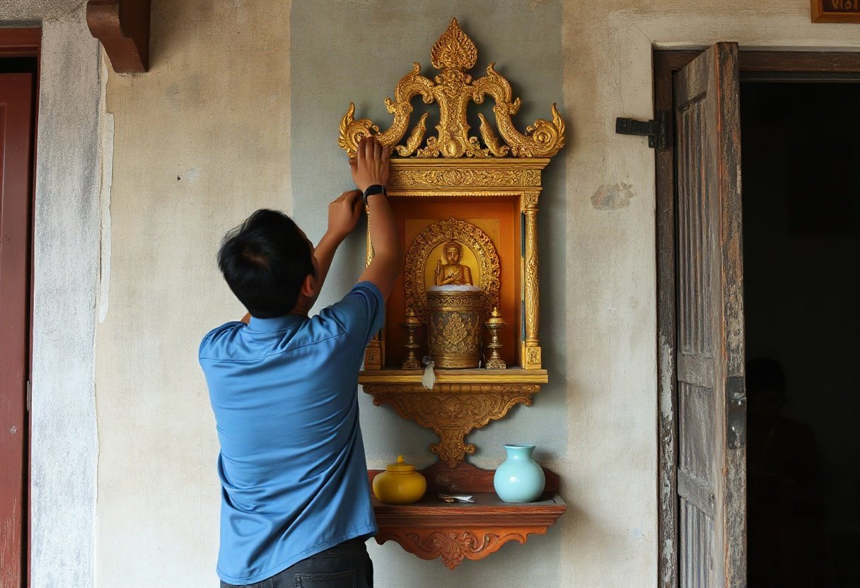 Lắp đặt bàn thờ treo tường dễ dàng