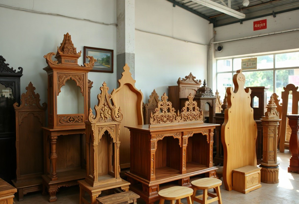 Lựa chọn kiểu dáng bàn thờ gỗ mít