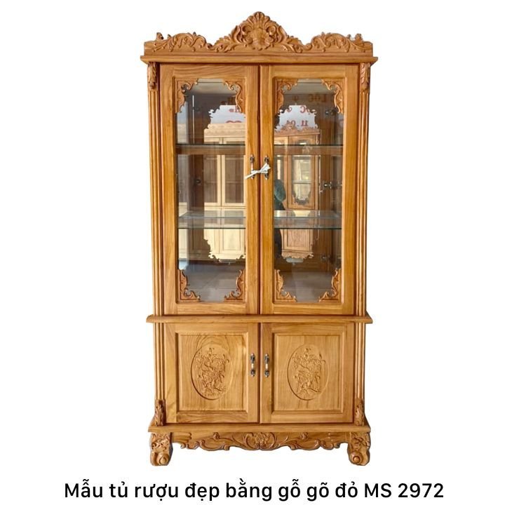 Mẫu tủ rượu đẹp bằng gỗ MS 2972