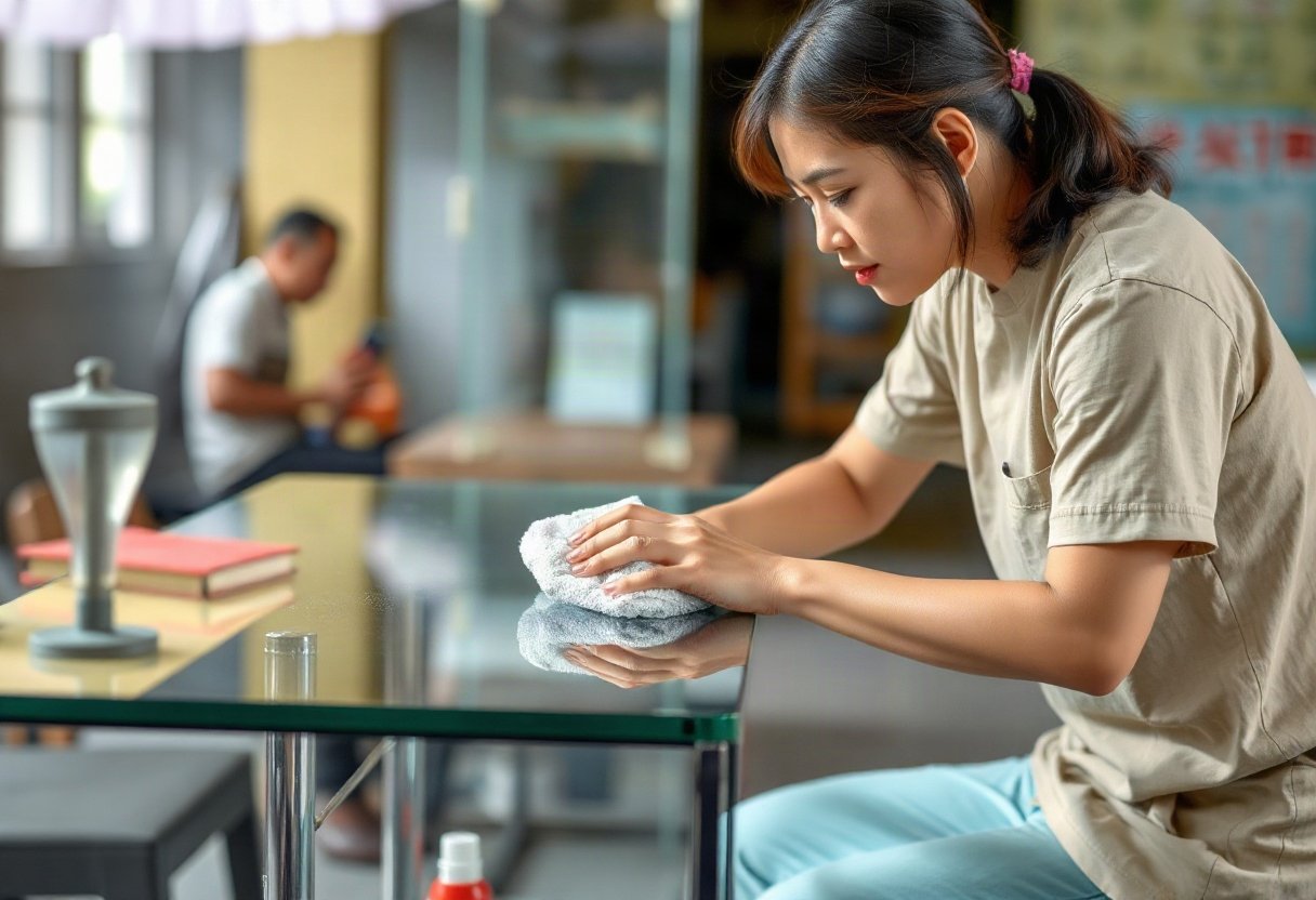 Người thường xuyên lau chùi nội thất kính