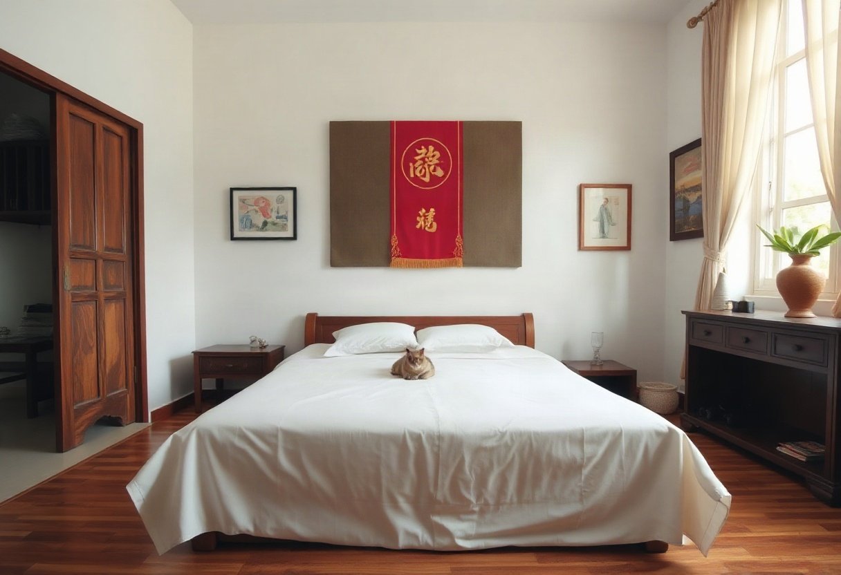 Phòng ngủ kê giường hướng Tây cho tuổi Đinh Mão